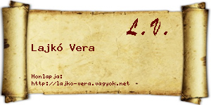 Lajkó Vera névjegykártya